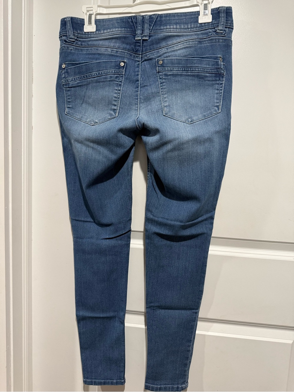 Democracy Skinny Ankle Jeans in Medium Blue with Light Distressing - Picture 4 of 6
